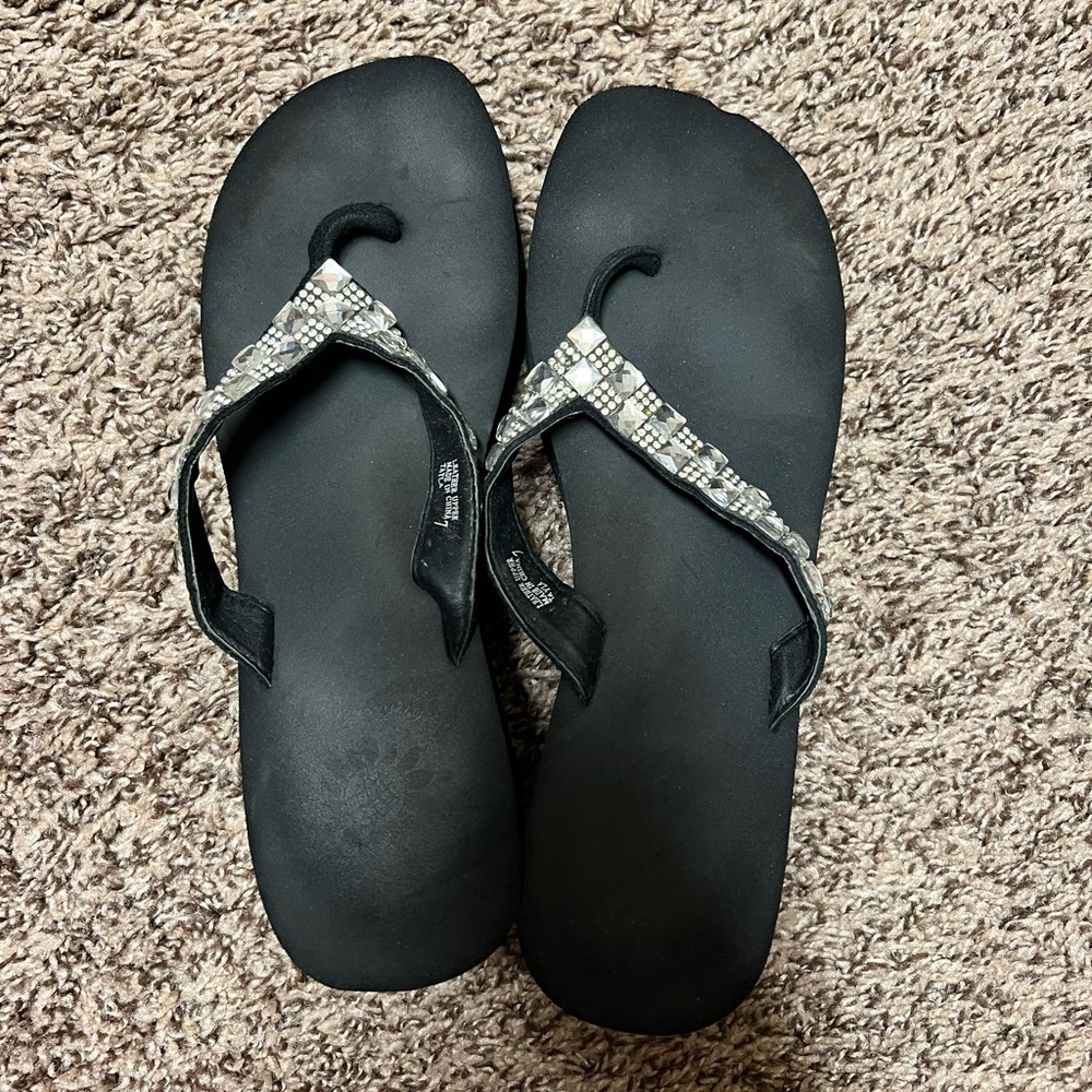 Yellow Box Black and Silver Sandals